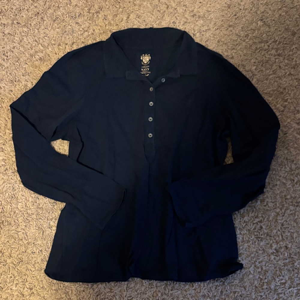 Nautica Dark Blue Casual Button Down Shirt